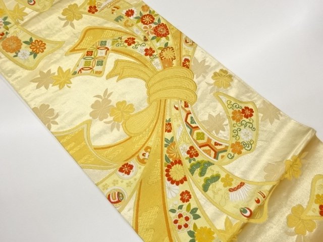 JAPANESE KIMONO / FUKURO OBI / WOVEN NOSHI & CLASSICAL PATTERN 